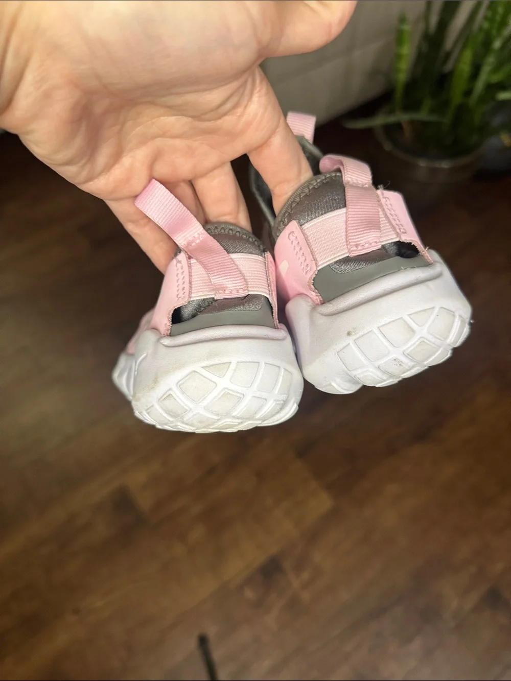 Nike Kids Pink and Gray Slip-On Sneakers